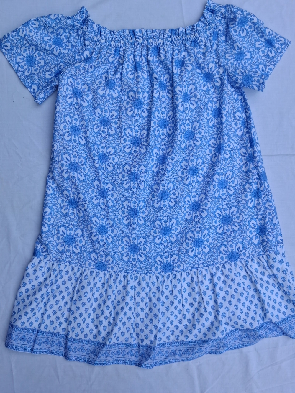 Vineyard Vines Off The Shoulder Dress Blue Hydrangea